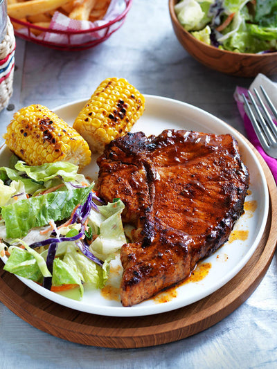 Texan-spiced barbecued pork chops