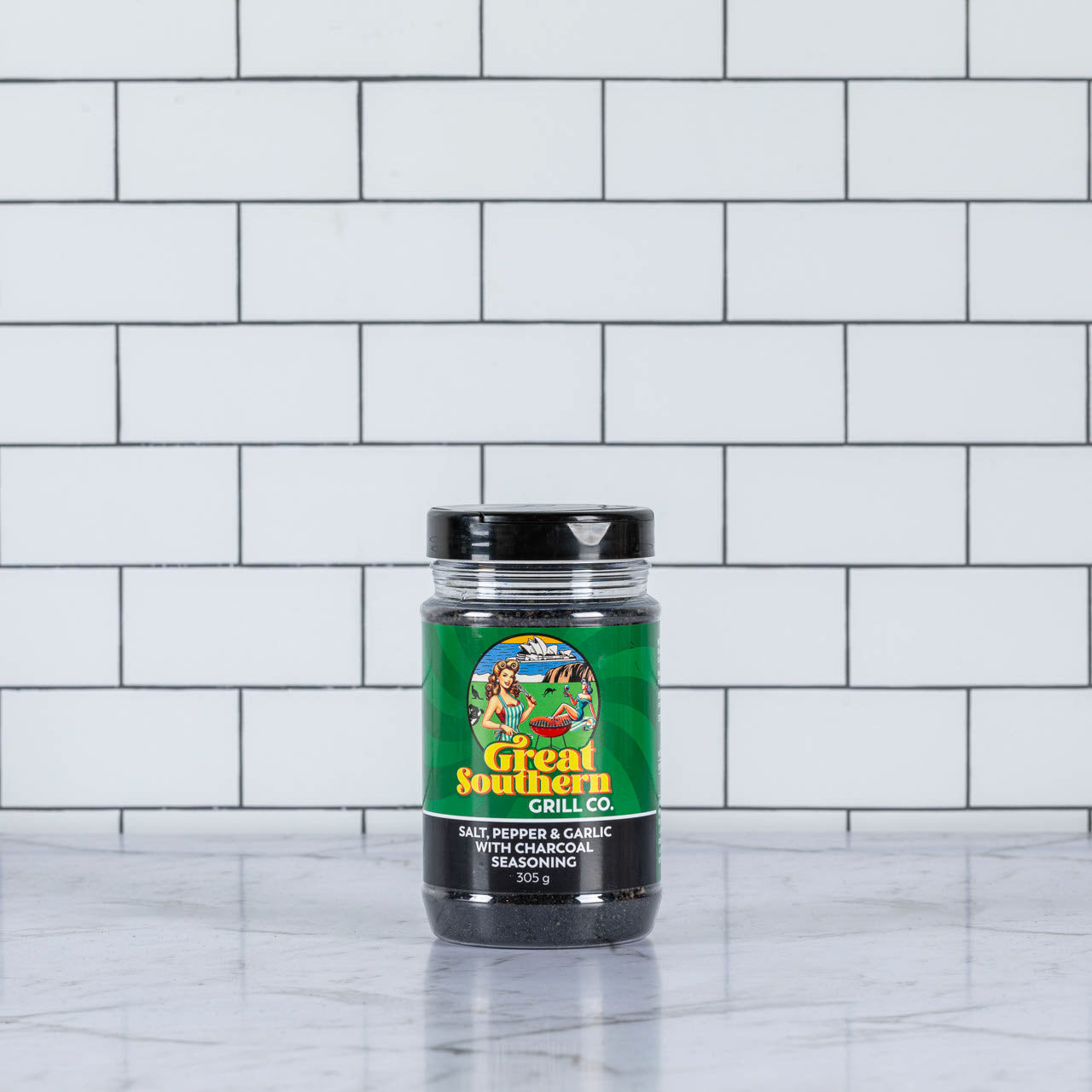 Great Southern Grill Co Seasoning Sea Salt, Pepper and Garlic with charcol