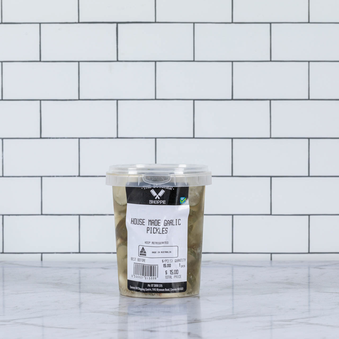 The Butcher Shoppe House Made Pickles with Garlic