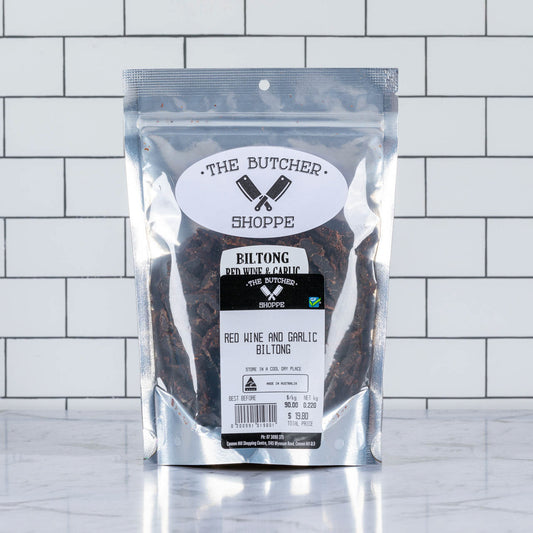 The Butcher Shoppe Red Wine Garlic Biltong