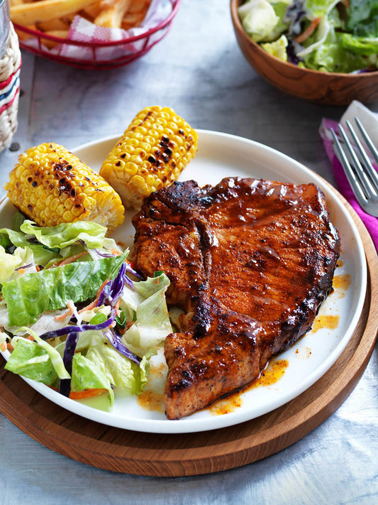 Texan-spiced barbecued pork chops