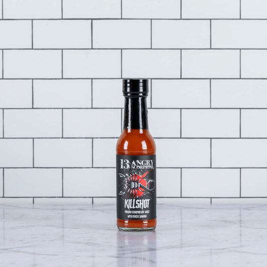 13 Angry Scorpions Killshot Sauce 150ml – With Peach and Banana
