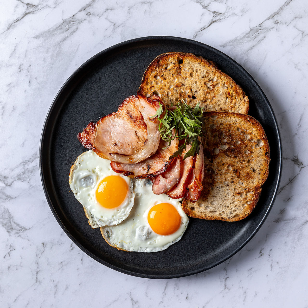 Bacon and Eggs on Sourdough