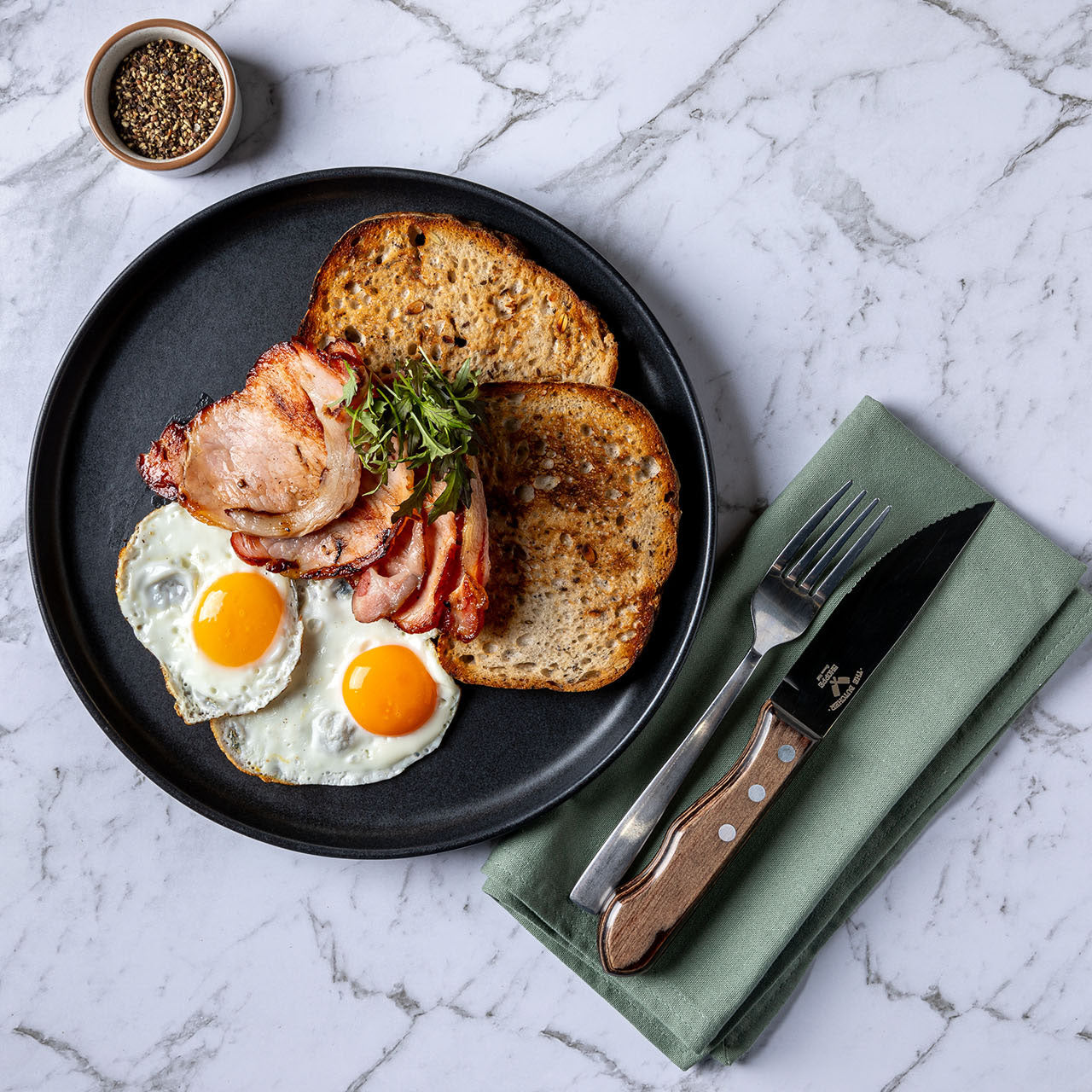 Bacon and Eggs on Sourdough