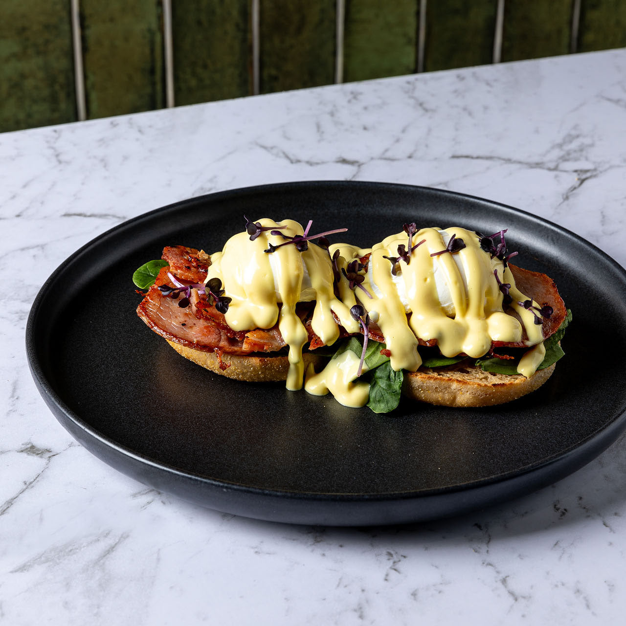 Eggs Benedict with House Cured Leg Ham
